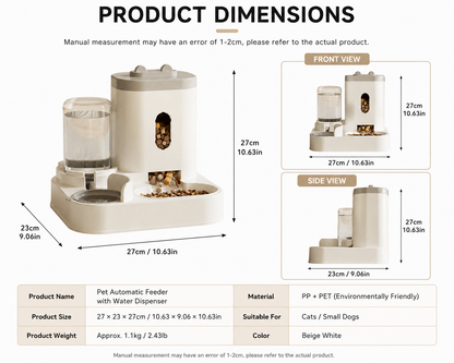 Smart Pet Feeder & Water Fountain for Cats & Dogs
